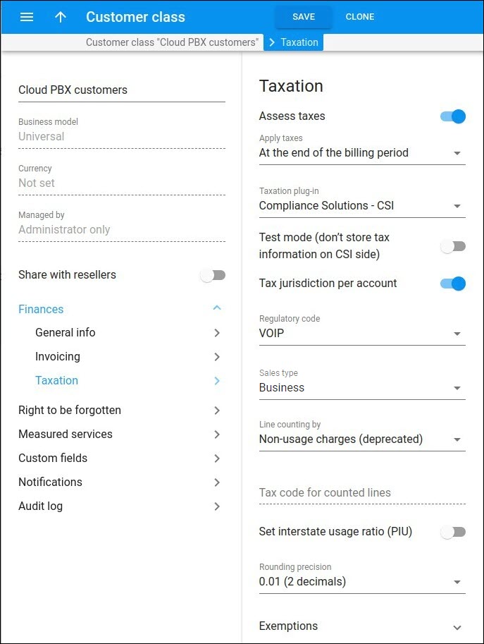 CSI taxation plug-in