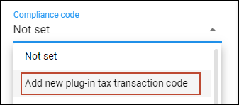 Create tax plug-in codes