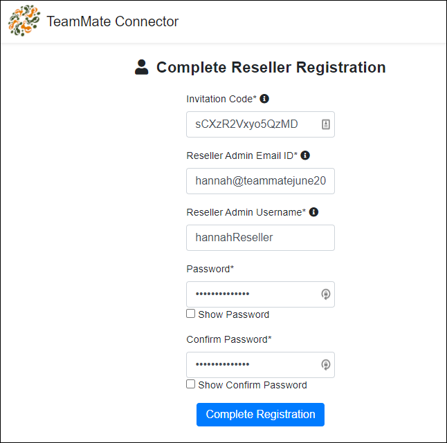 Fill in the form that opens