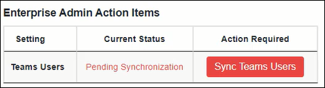 Click Sync Teams Users